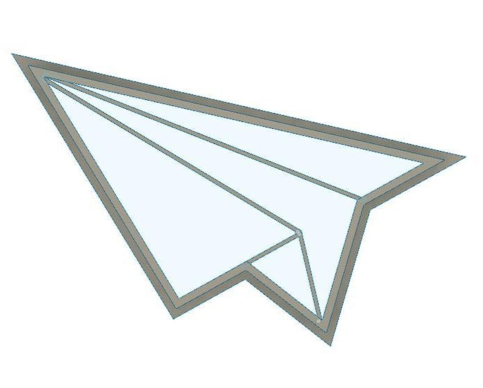 CC324 - Paper Airplane with Detail Cookie/Fondant Cutter