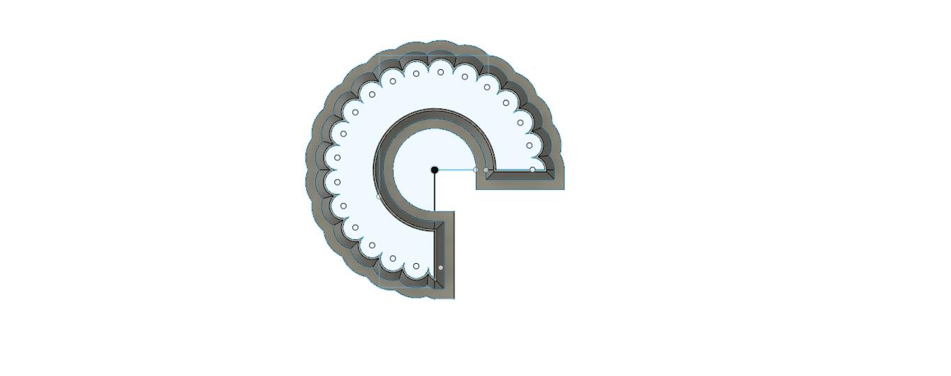 NPC097- Multi Circle Edge 3/4 Doughnut Clay cutter