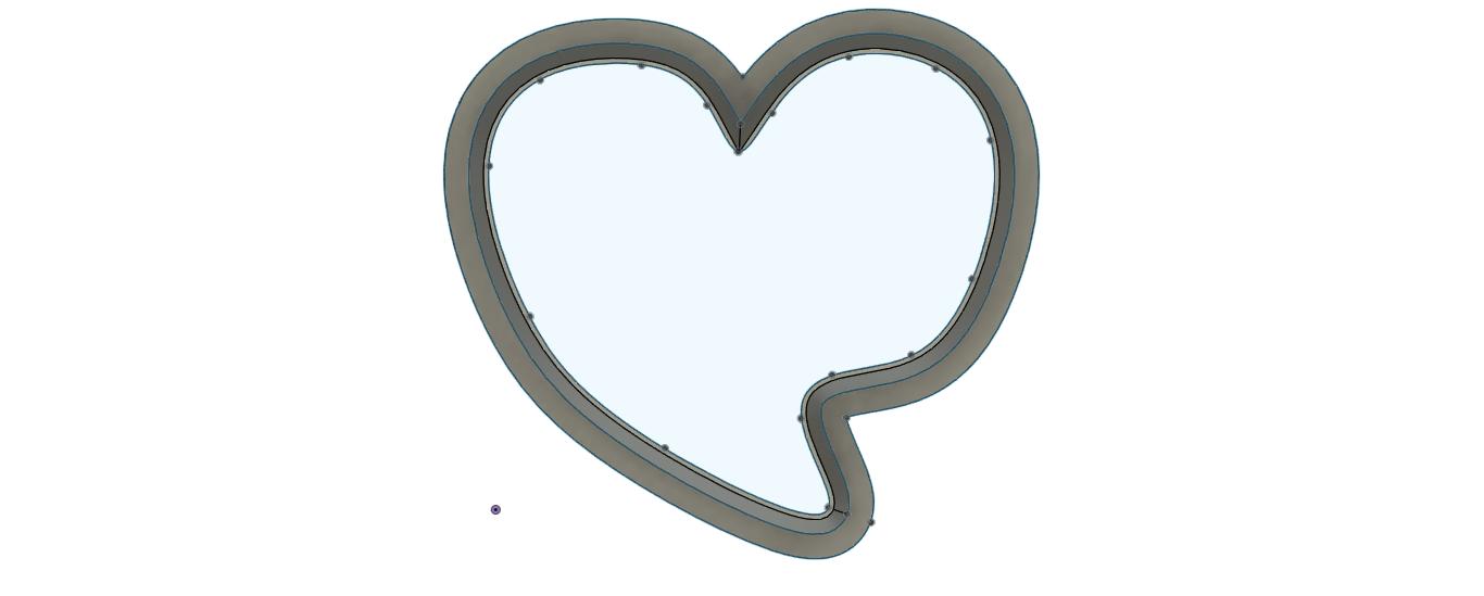 NPC114 - Freehand Heart (Right Cut) Clay cutter