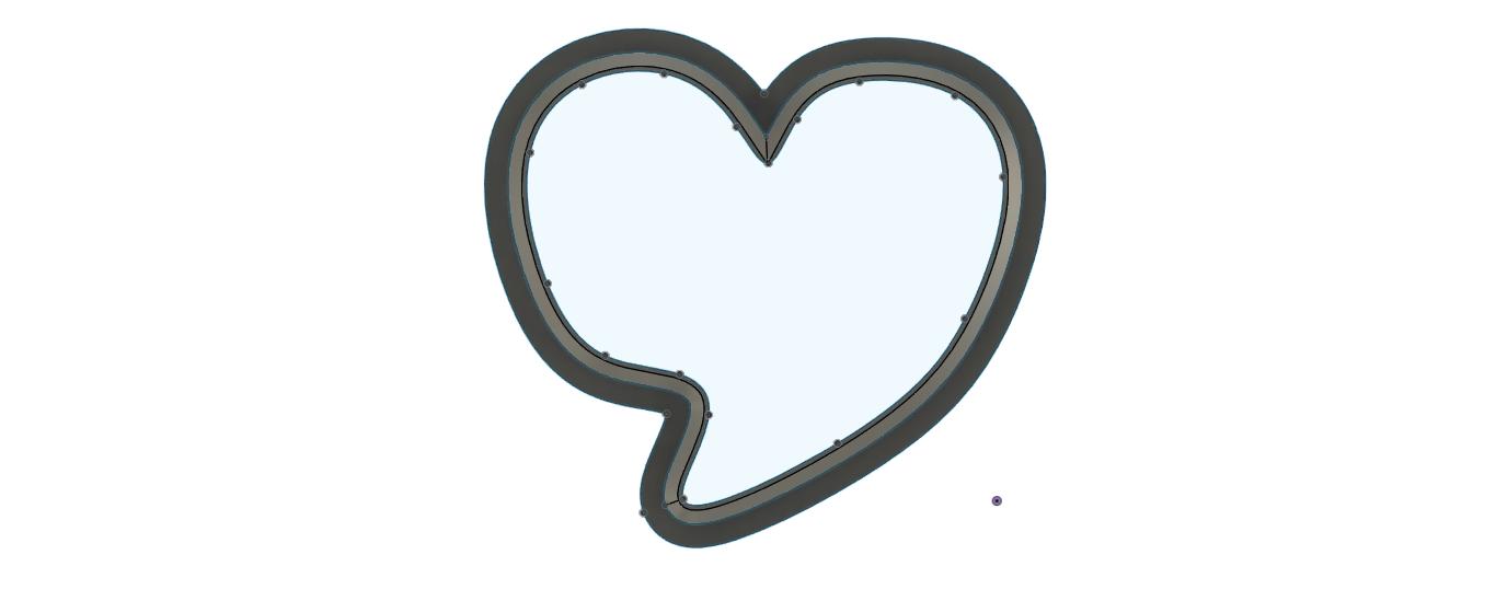 NPC115 - Freehand Heart (Left Cut) Clay cutter