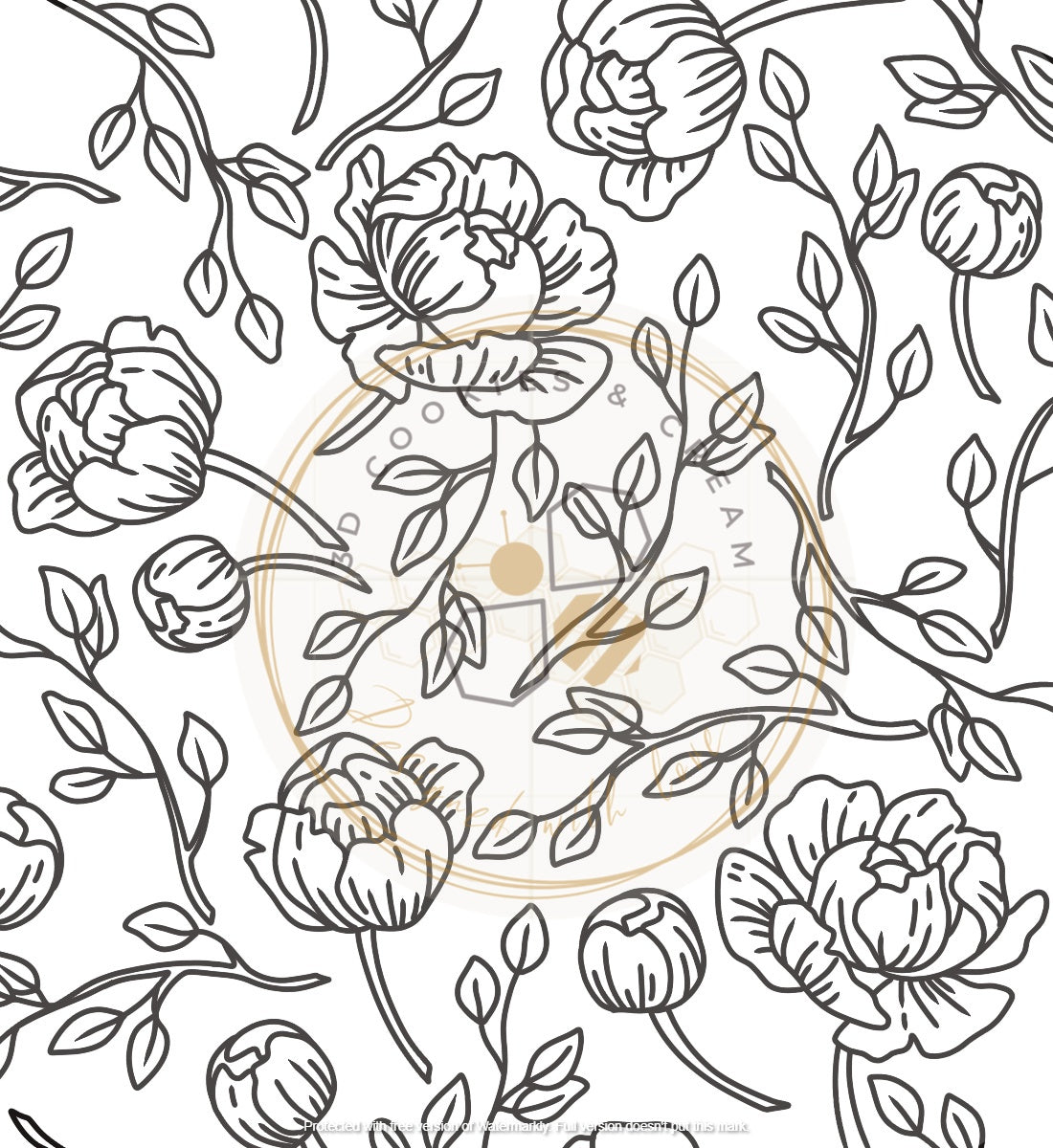 ROLL308- Peony 2 Clay/Cookie/Fondant texture rollers
