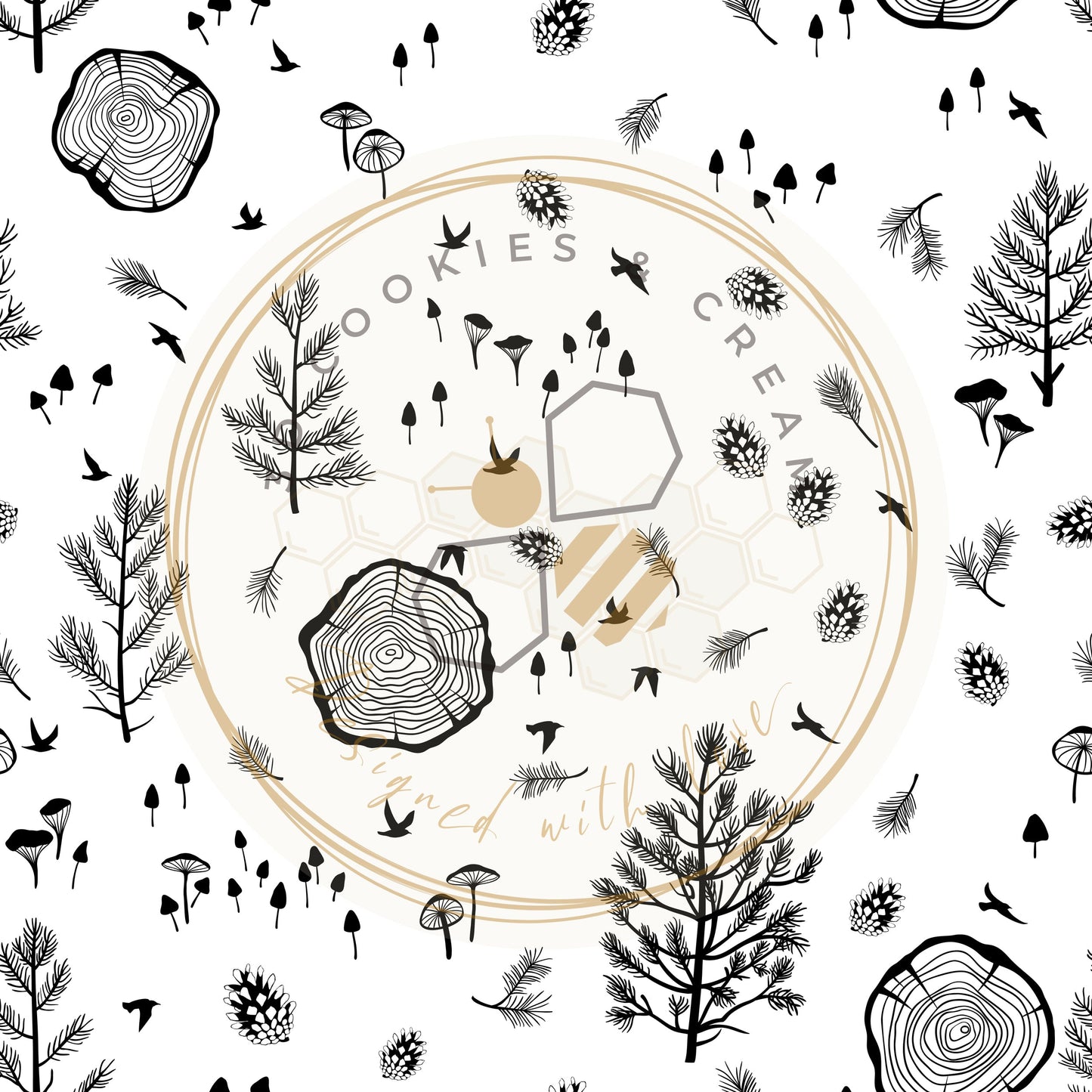 ROLL298 - Seamless Forest 7 Clay/Cookie/Fondant texture rollers