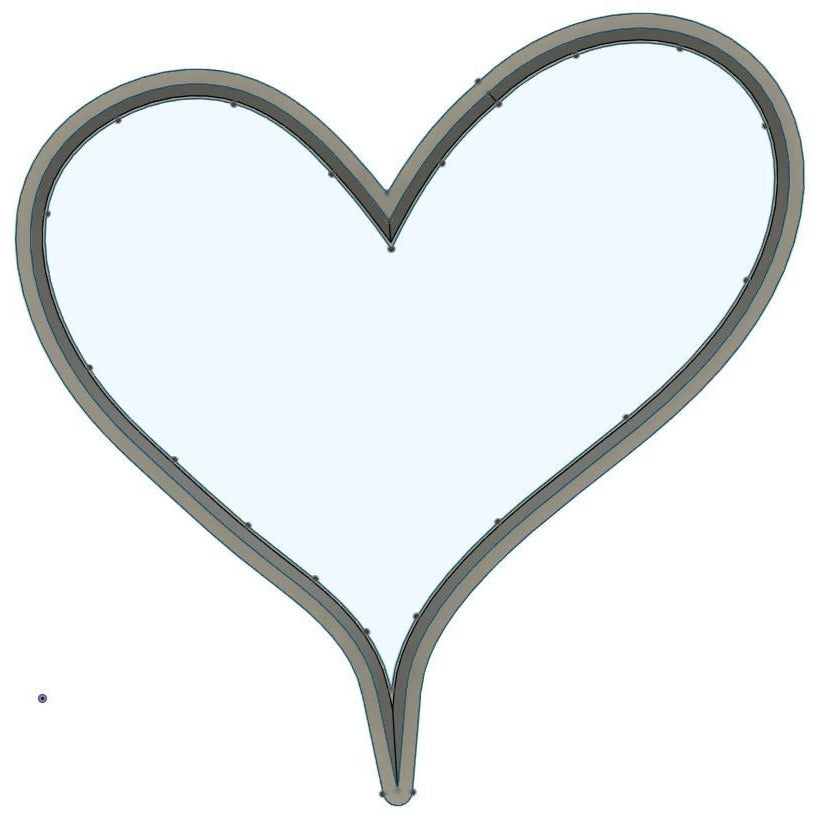 CC280 - Chubby Curved Heart Cookie/Fondant Cutter