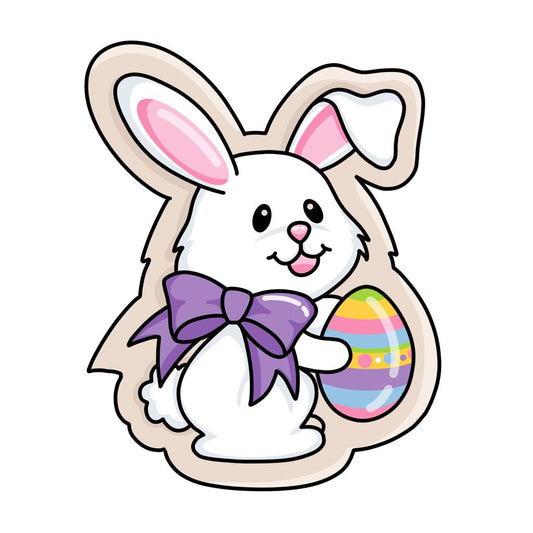 CC315 - Bunny Holding Easter Egg Cookie/Fondant Cutter