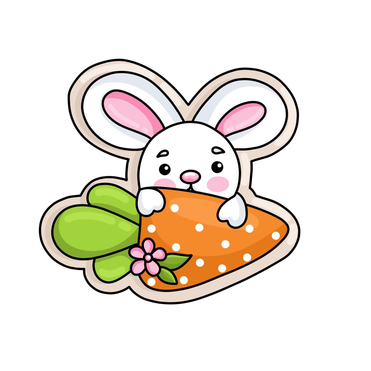 CC316 - Bunny & Carrot Cookie/Fondant Cutter