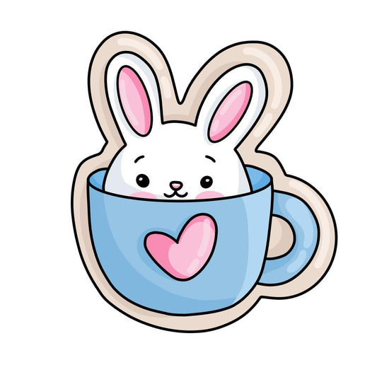 CC318 - Bunny in a Cup Cookie/Fondant Cutter