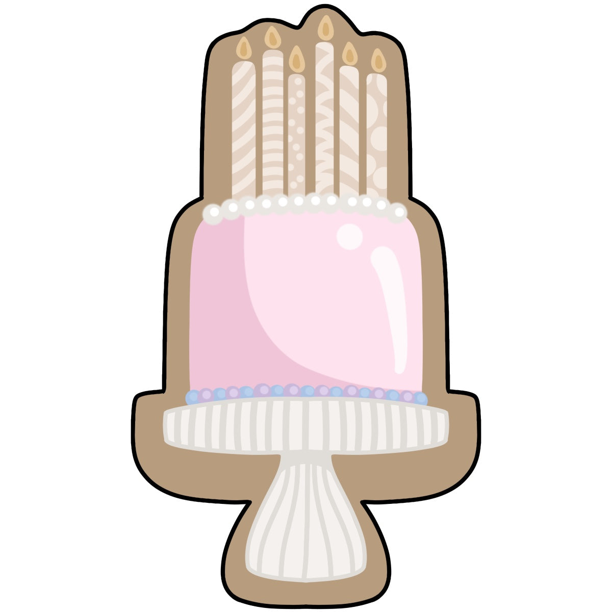 CC403 - Cake With Candles Cookie/Fondant Cutter