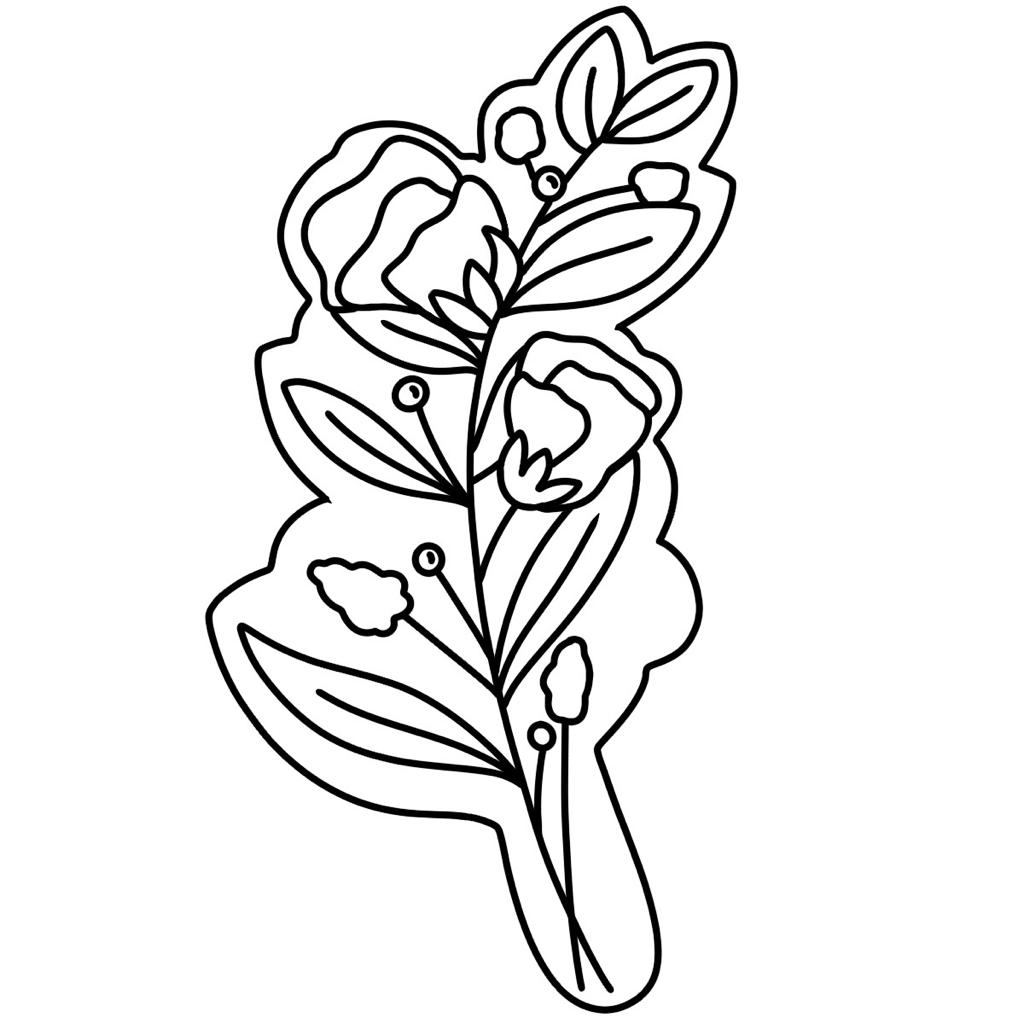 CC416 -Floral & Leaves Cookie/Fondant Cutter